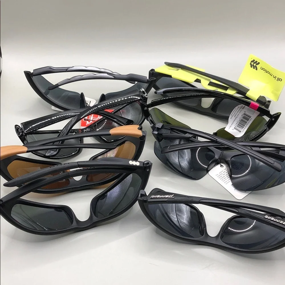 Huge lot 8 sporty outdoors + safety men's sunglasses variety of brands bundle.